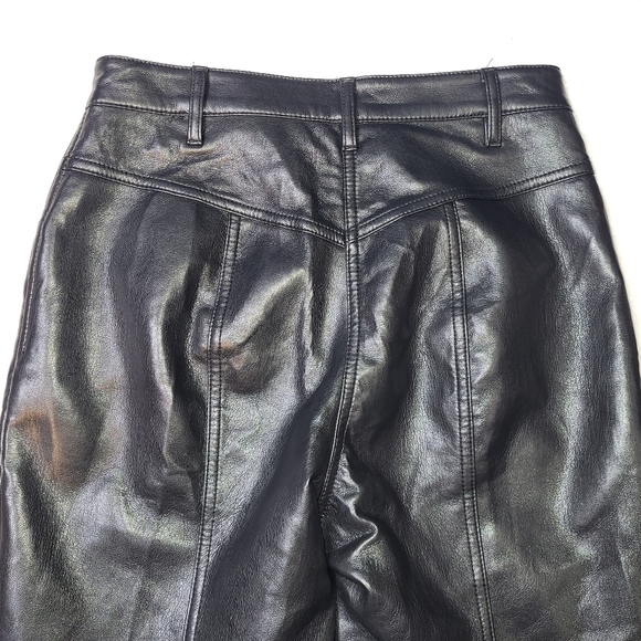 Wilfred Aritzia Vegan Leather Pants Women's Size 4 Black Straight Leg - Picture 7 of 10